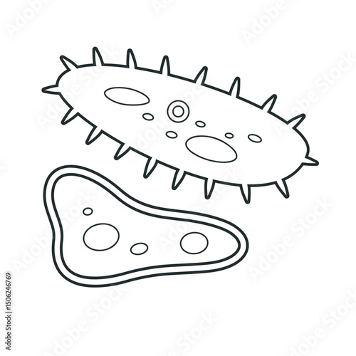 bacteria isolated on white background. Vector illustration. Simple