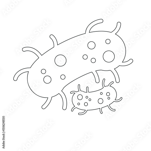 bacteria isolated on white background. Vector illustration. Simple