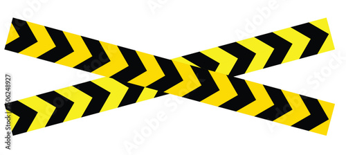 Police crime scene danger safety caution tape black and yellow stripes vector illustration