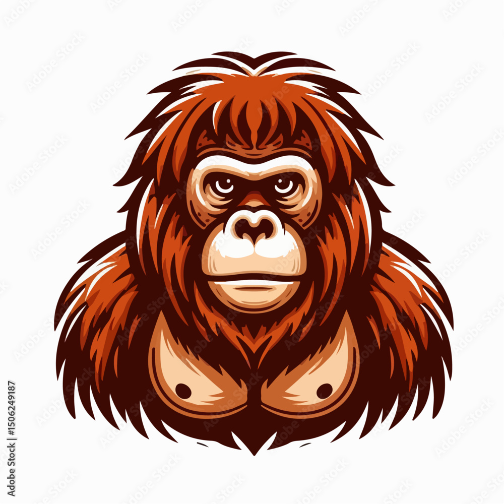 Obraz premium orangutan vector illustration