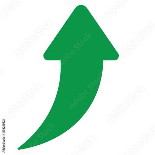 Green 3D arrow icon symbolizing business growth and market increase