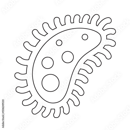 Microbe vector illustration. Simple design.outline.drawing