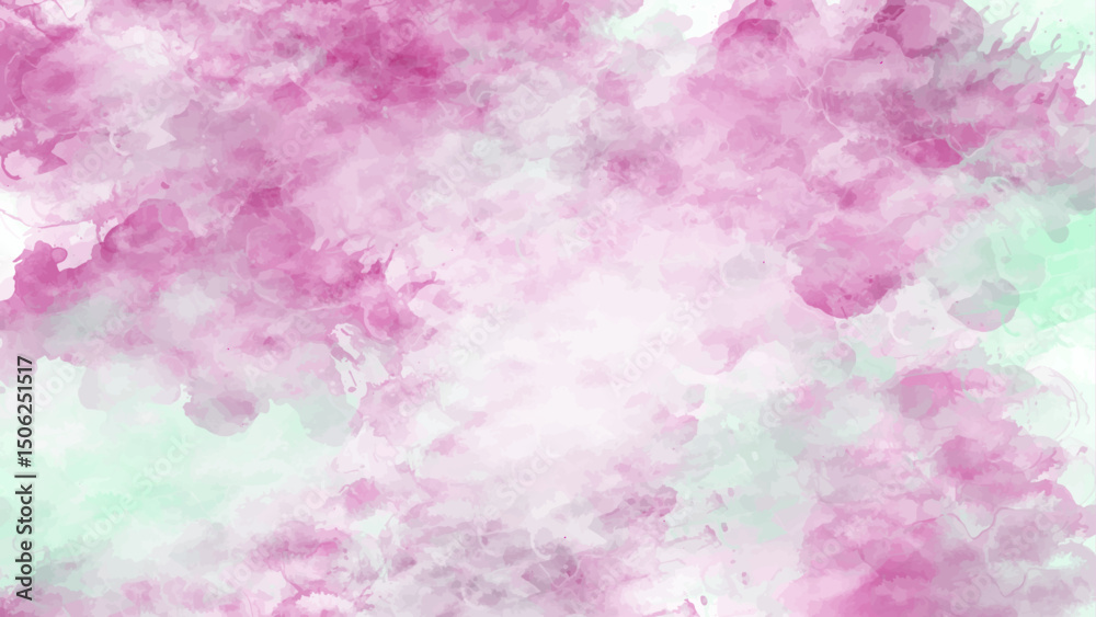 Obraz premium A vibrant blue watercolor stain on a crisp white background, creating a beautiful contrast between the urgundy wine, black, dark purple, and red Watercolour water in pink, maroon, and plum