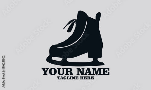 ice hockey skate glyph vector illustration and ice hockey skate glyph logo icon