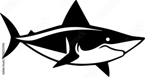 Shark vector illustration with cartoon style in blue underwater ocean scene