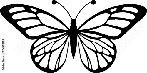 Black and yellow butterfly vector design with wings illustration, perfect for nature-inspired tattoos