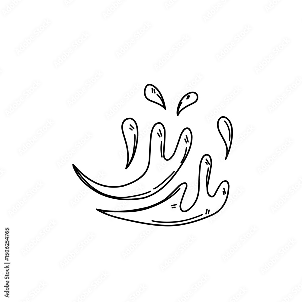 Obraz premium Doodle line water splash