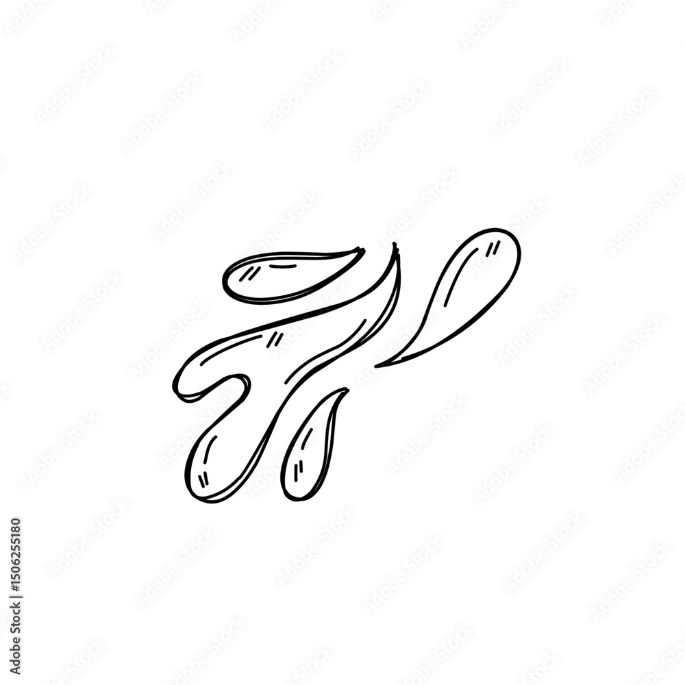 Fototapeta premium Doodle line water splash