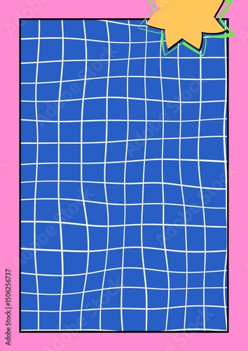 Cute wavy grid graphic illustration background