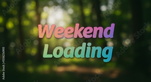 Weekend Loading A Blurred Forest Background Image