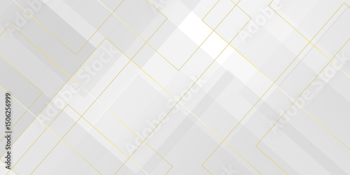 Vector white and gray overlap triangle geometric technology pattern. minimal rectangle arranged white lines transparent web square background layers. overlap web presentation banner tech design.	
