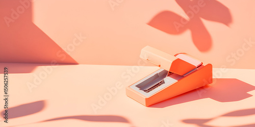 Modern Pink Tape Dispenser in Sunlit Minimalist Interior