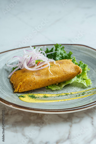 tamal de mote amarillo photo
