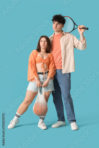 Young beautiful couple in s...