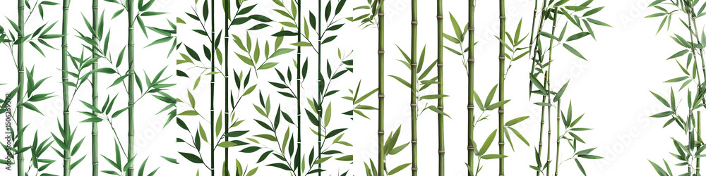 Fototapeta premium Lush bamboo forest with green leaves
