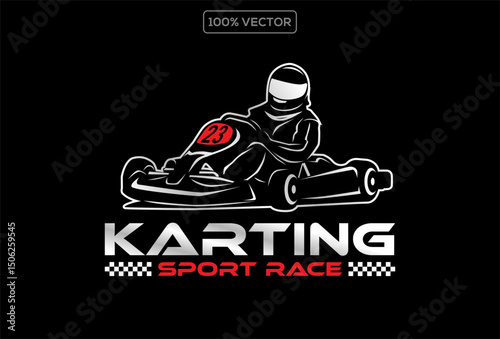 Karting race symbol logo emblem template vector image . Go kart logo Vector