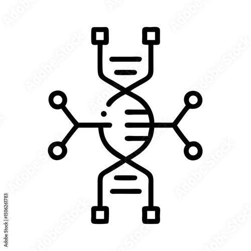 DNA helix with circuit connections symbolizes biotechnology innovation