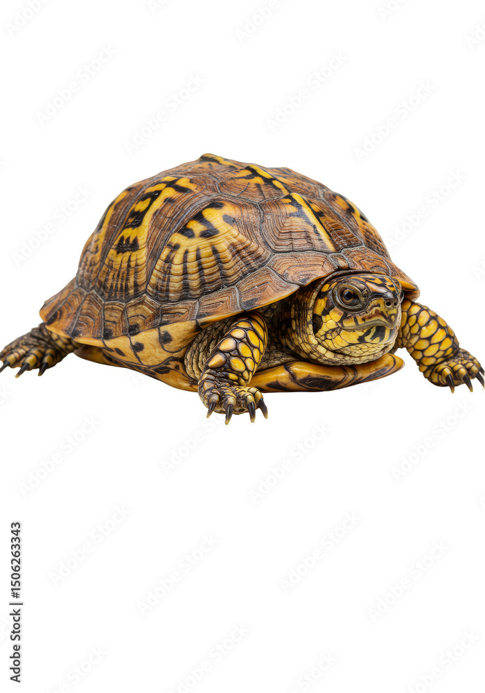 Obraz premium Isolated Box Turtle with Yellow Spots Transparent Background Detailed