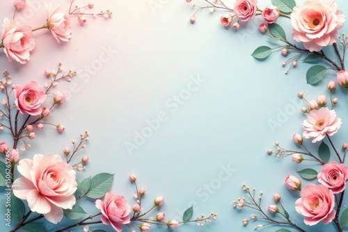 Subtle floral motif, pastel hues, delicate lines, romantic, flowers, plants
