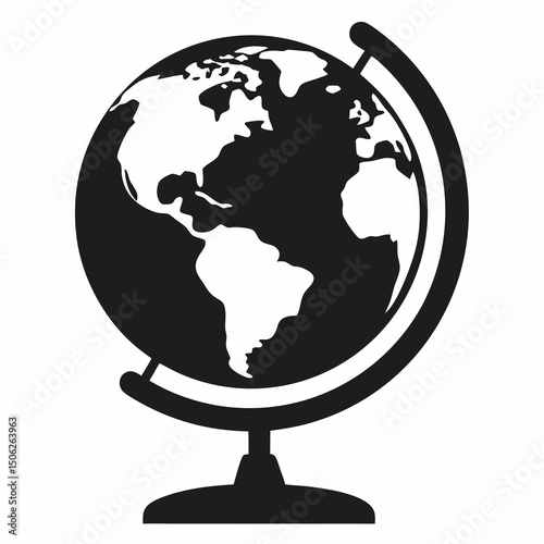 globe on white background