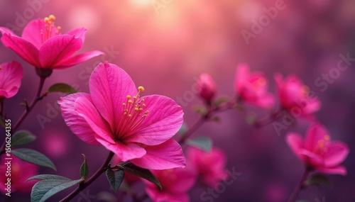Intricate fuchsia flowers on a vibrant background , vibrant, flowers, texture