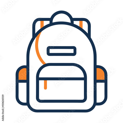  school bag backpack with straps line art vector icon for apps and websites vector art 