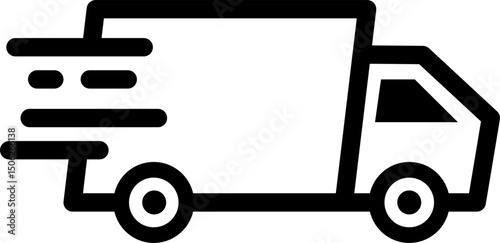 Dynamic Shipping and Delivery Truck Illustration, Conveying Fast and Efficient Transportation Services, Ideal for Logistics, E-commerce, and Express Mail Branding on transparent background