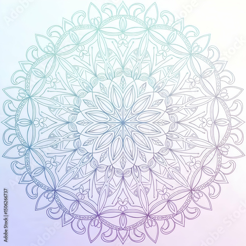 Geometric mandala pattern in soft gradient colors representing calmness  