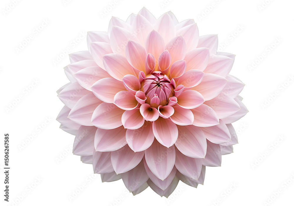 Fototapeta premium Pink dahlia flower blossom isolated on transparent background