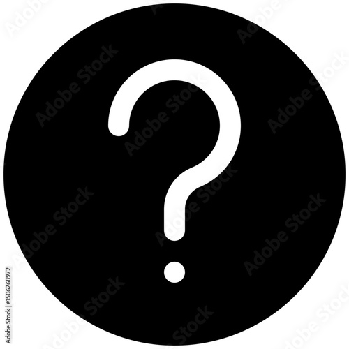 Question Mark Sign Icon, FAQ Button. Asking Questions. Ask For Help. Question Mark Stamp. Need Information. Query. User Interface, User Experience, Silhouette Style Isolated Vector Icon. 