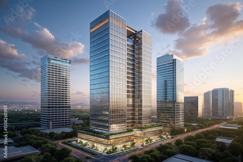 Radiant High-Rise Office Building for Commercial Use