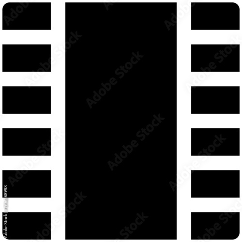Video Reel Vector Icon, Film Strip Icon, Reel , User Interface, User Experience, Silhouette Style Isolated Vector Icon. 