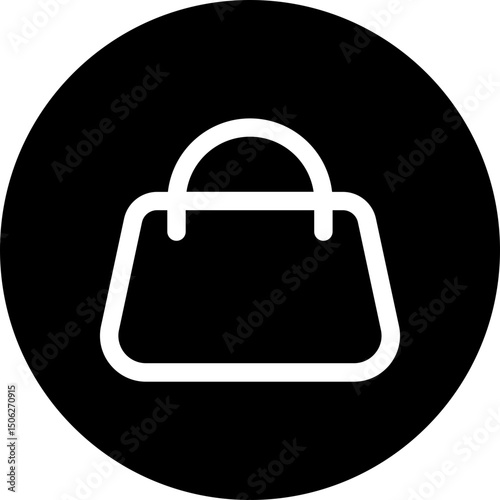 Woman Fashion Handbag Vector Icon, Woman Casual Bag, User Interface, User Experience, Circular Style Isolated Vector Icon. 