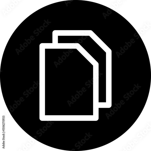 File And Document, Copy Page, Paper Vector Icon, User Interface, User Experience, Circular Style Isolated Vector Icon. 