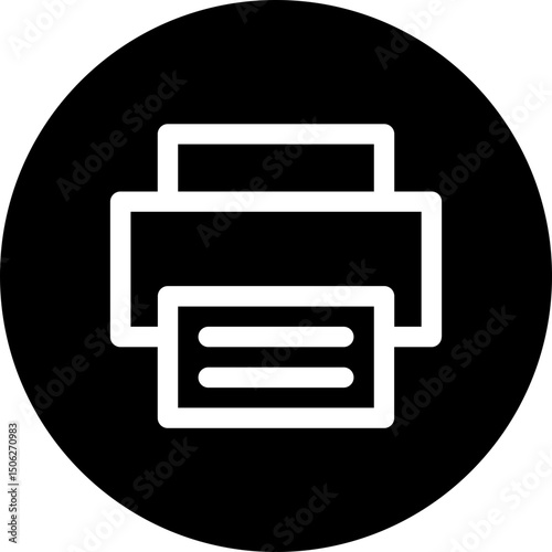 Printer Icon, App Web Signs, Printing Vector Icon. User Interface, User Experience, Circular Style Isolated Vector Icon. 