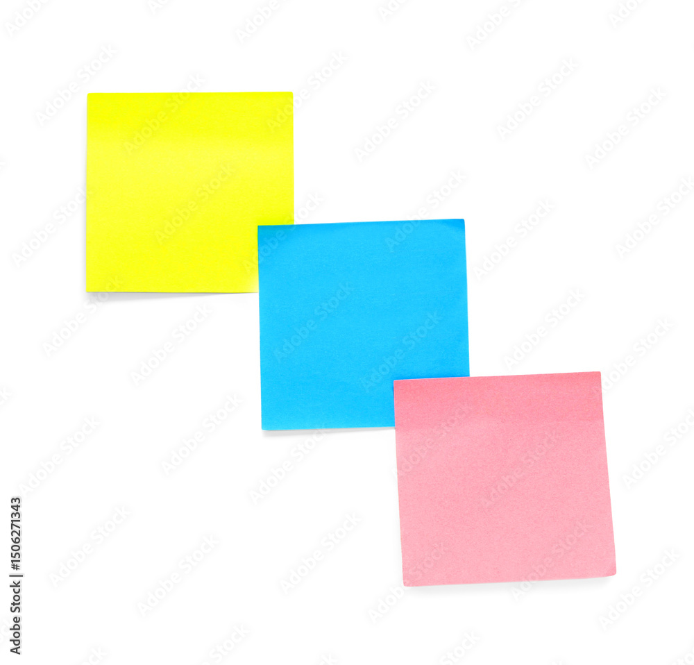 Different blank sticky notes isolated on white background Different blank sticky notes isolated on white background