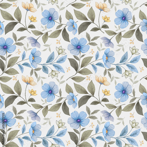 Wallpaper Mural Flowers pattern1497 Torontodigital.ca