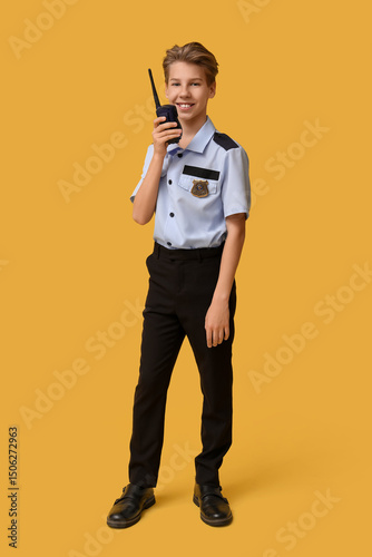Teenage police officer with...