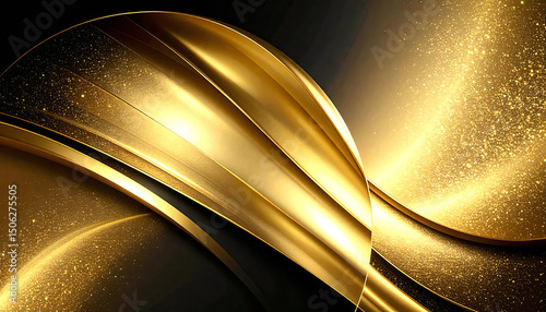 背景が黒色の金のグラデーション。Gold gradient with black background.