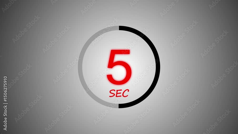 Circle countdown timer animation from ten to zero seconds countdown with alpha channel, Circle countdown timer from 10 to 0 seconds, Countdown video