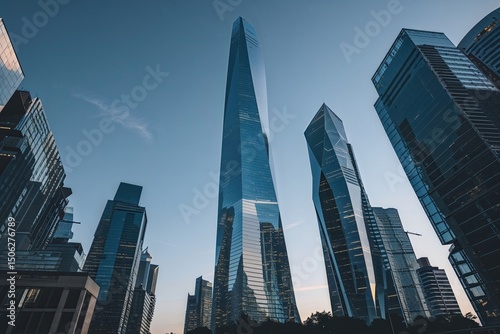 Vibrant Urban Skyline Featuring a Modern Skyscraper in a Contemporary City Landscape