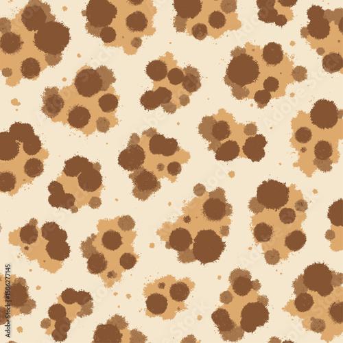 Earthy Brown Speckles on Beige Canvas, Textured Pattern