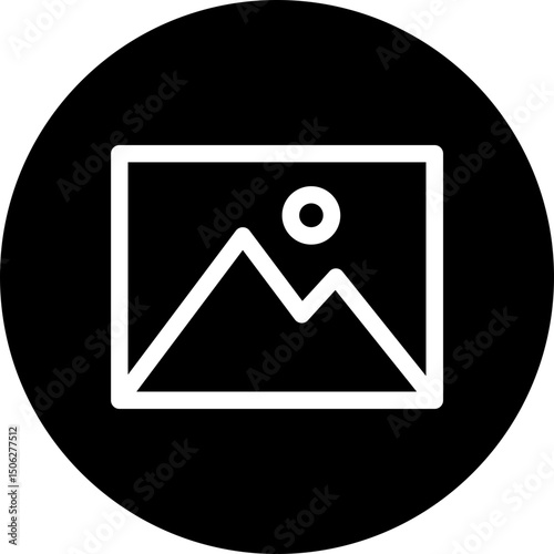 Image, Picture Vector Circular Isolated Icon, User Interface Icon.
