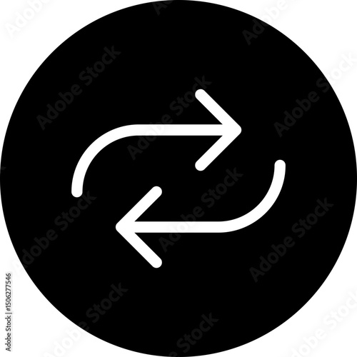 Repost, Arrow Share Icon Vector, Social Media Post Symbol, Circular Style Isolated Vector Icon.