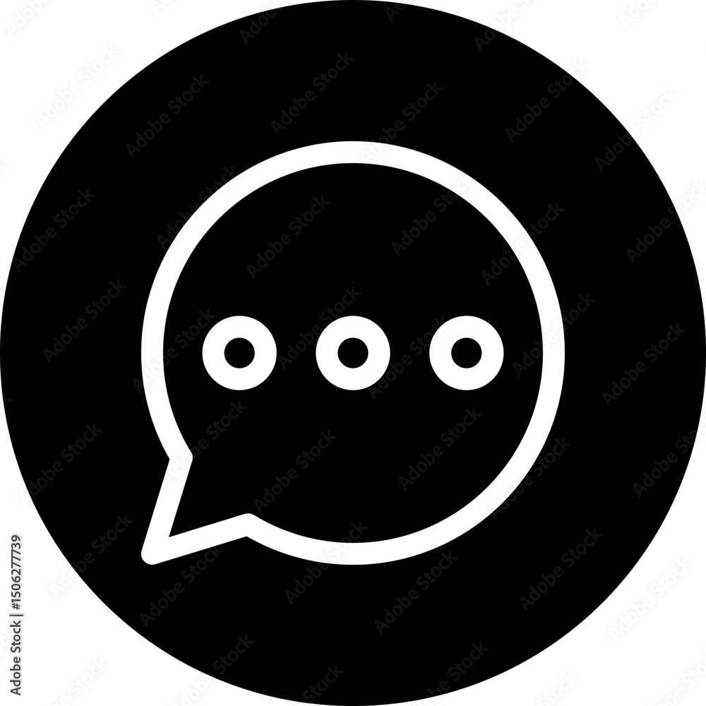 Chat Bubble Vector Circular Isolated Icon, User Interface Icon. Chat Bubble Vector Circular Isolated Icon, User Interface Icon.