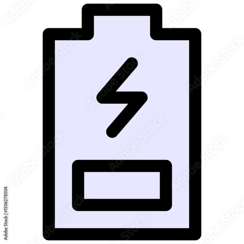 Low Battery, Charging Vector Lineal Color Isolated Icon, User Interface Icon.