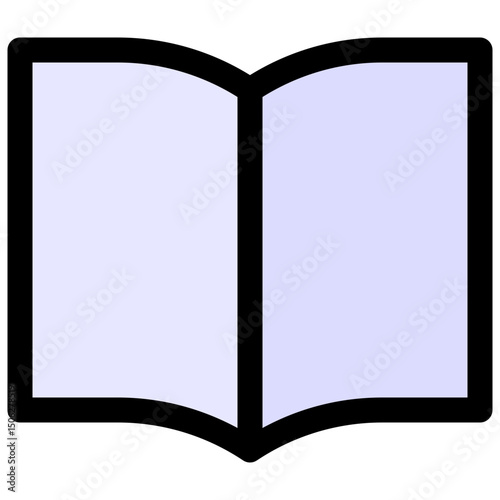 Book Reading Vector Icon, Open Book, Lineal Color Style Isolated Vector Icon.