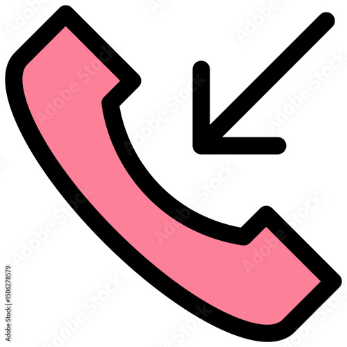 Incoming Call Vector Lineal Color Isolated Icon, User Interface Icon.