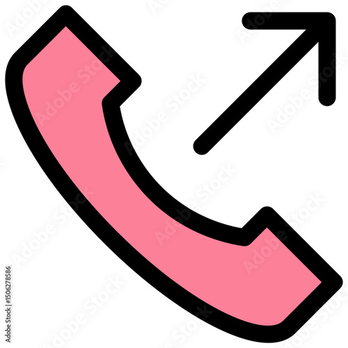 Outgoing Call Vector Lineal Color Isolated Icon, User Interface Icon.