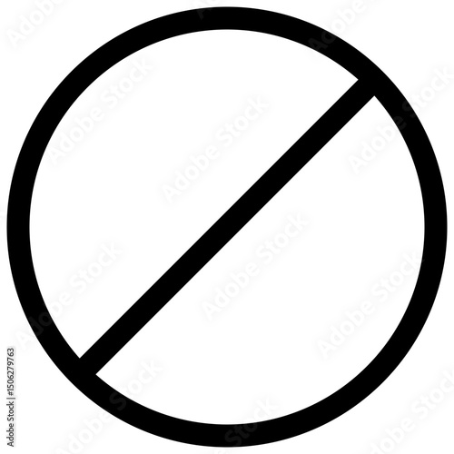 Forbidden Sign Tick Vector Lineal Isolated Icon, User Interface Icon. 
